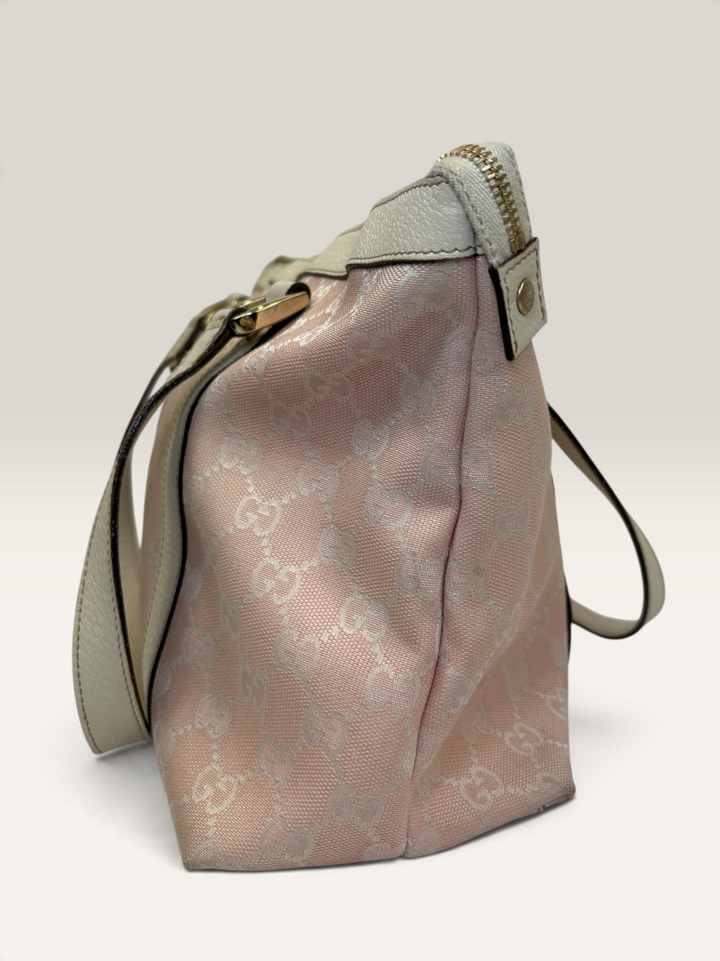 Gucci Abbey pink and beige GG canvas tote bag with leather trim - image 9 of 20