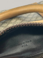 CELINE duffel bag brown grey Macadam monogram pattern, vintage canvas with metal studs.