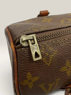 Louis Vuitton Papillon 30 handbag brown monogram canvas with natural leather trim and handles.