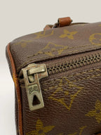 Louis Vuitton Papillon 30 handbag brown monogram canvas with natural leather trim and handles.