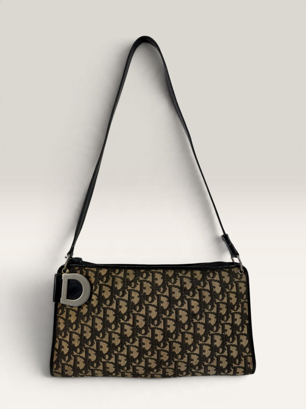 Vintage Christian Dior Trotter Monogram Canvas Shoulder Bag