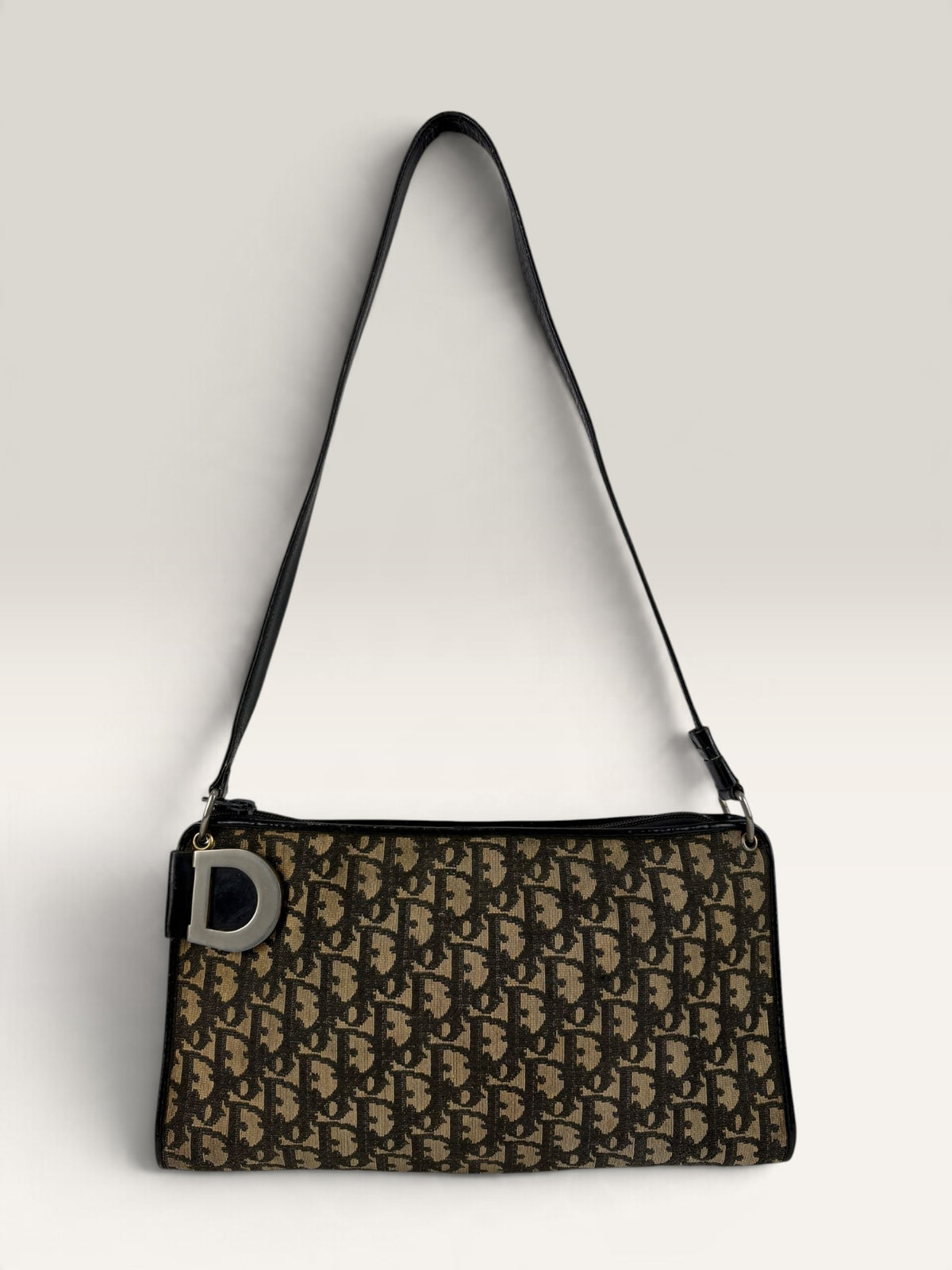 Vintage Christian Dior Trotter Monogram Canvas Shoulder Bag