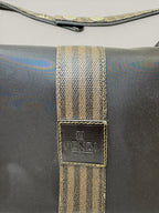 Fendi Pequin stripe black canvas cosmetic bag with snap strap - image 7 of 14