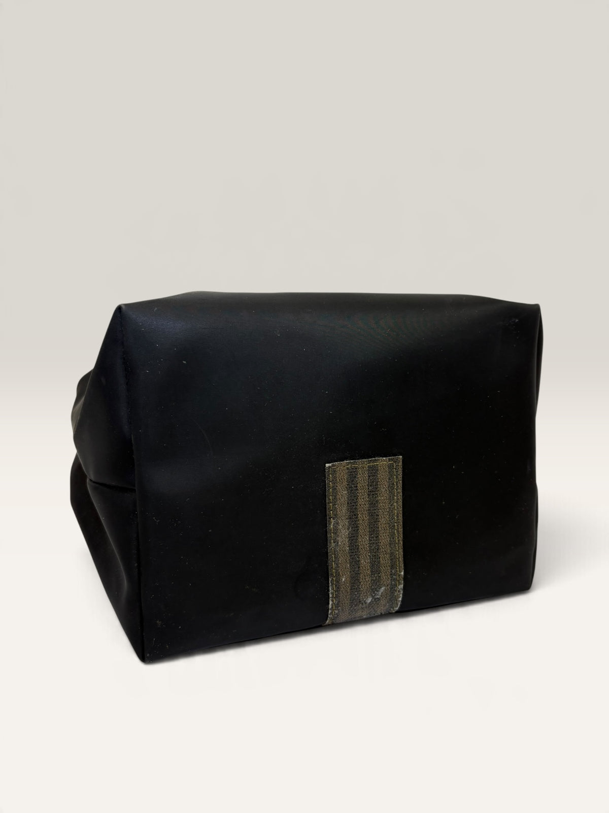 Fendi Pequin stripe black canvas cosmetic bag with snap strap - image 5 of 14
