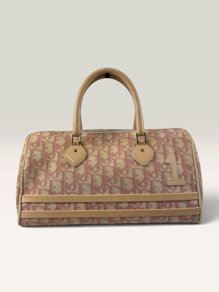 Vintage Christian Dior pink Trotter monogram canvas Boston bag - image 1 of 22