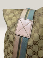 Gucci GG canvas tote bag with blue and pink web stripe handles - image 7 of 14