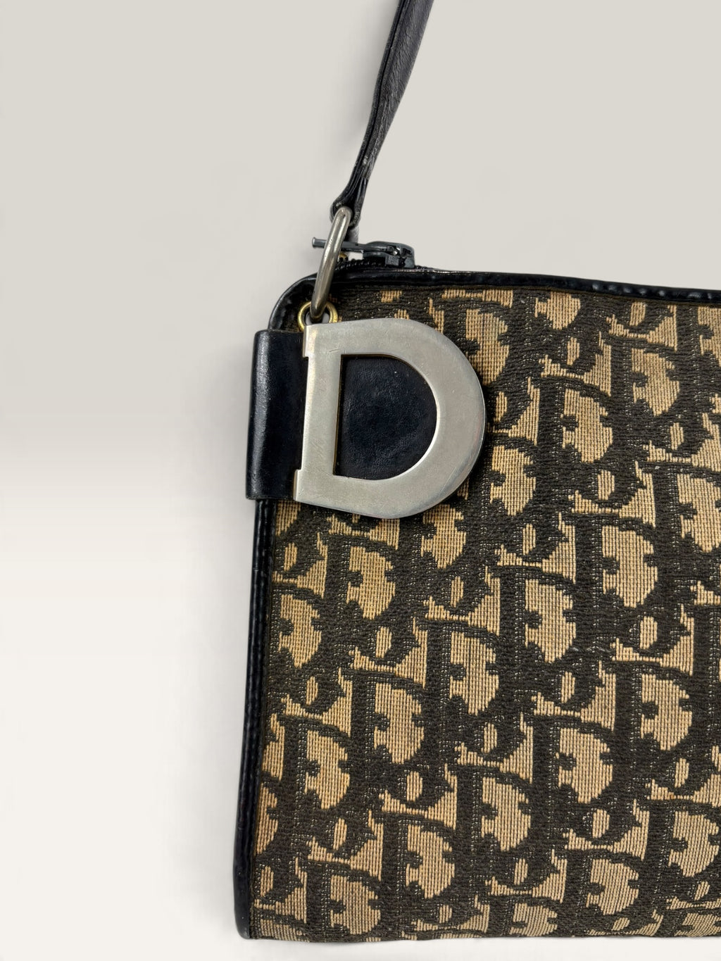 Vintage Christian Dior Trotter Monogram Canvas Shoulder Bag
