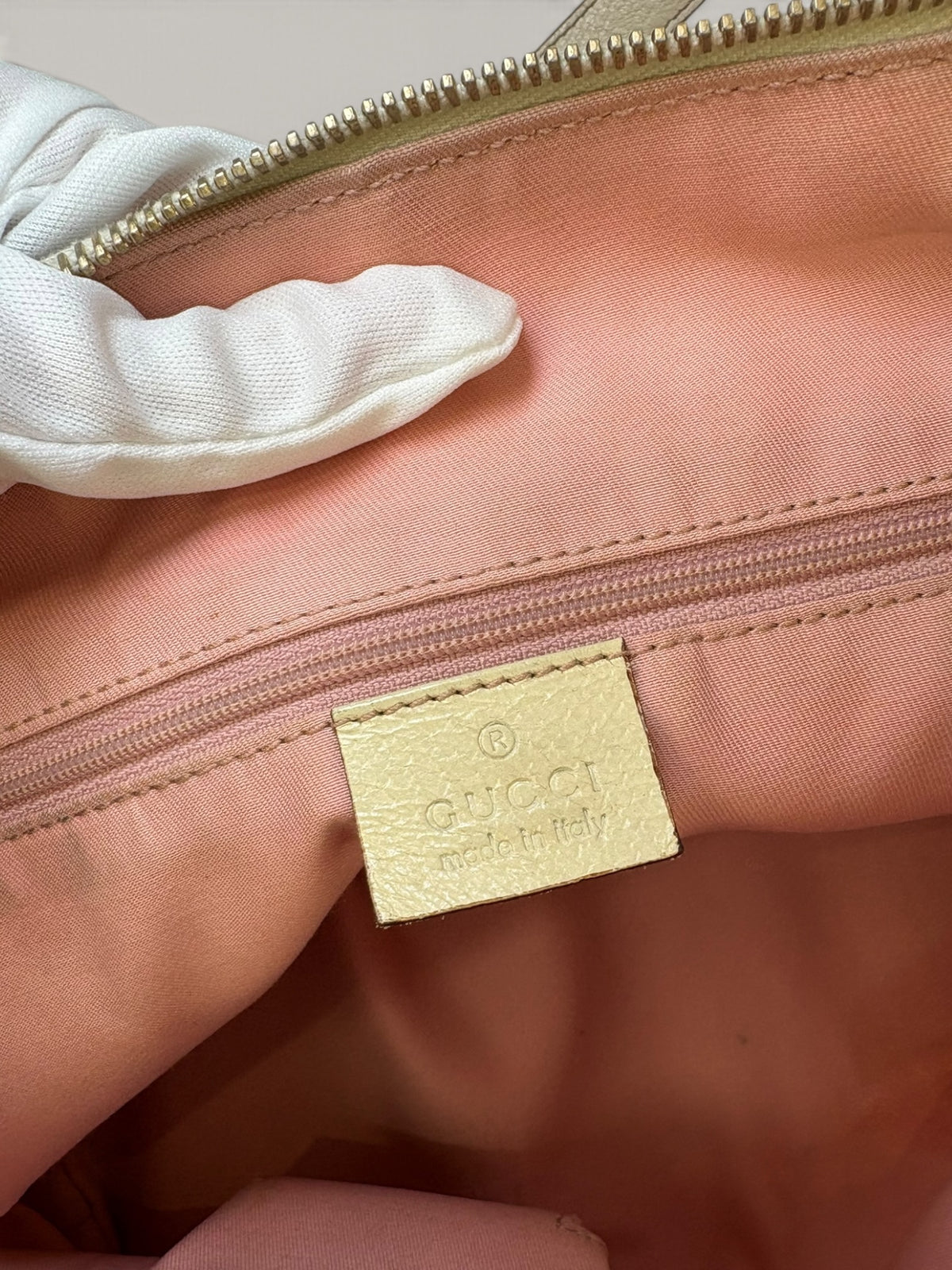 Gucci Abbey pink and beige GG canvas tote bag with leather trim - image 17 of 20