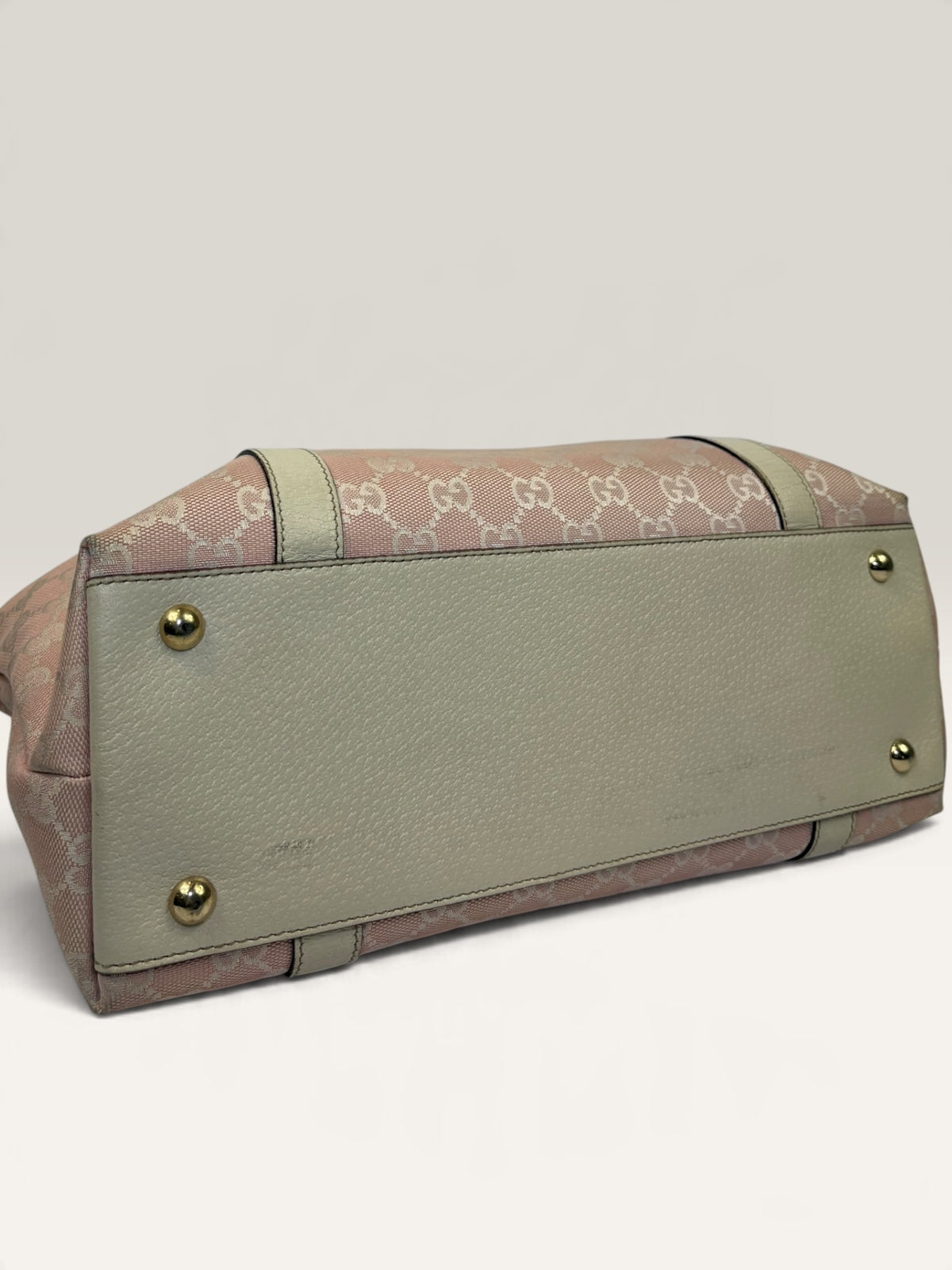 Gucci Abbey pink and beige GG canvas tote bag with leather trim - image 7 of 20