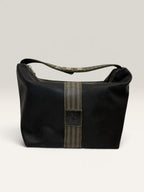 Fendi Pequin stripe black canvas cosmetic bag with snap strap - image 6 of 14