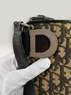 Vintage Christian Dior Trotter Monogram Canvas Shoulder Bag