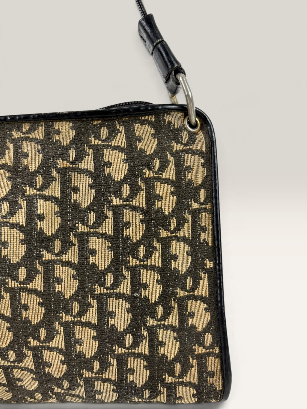 Vintage Christian Dior Trotter Monogram Canvas Shoulder Bag