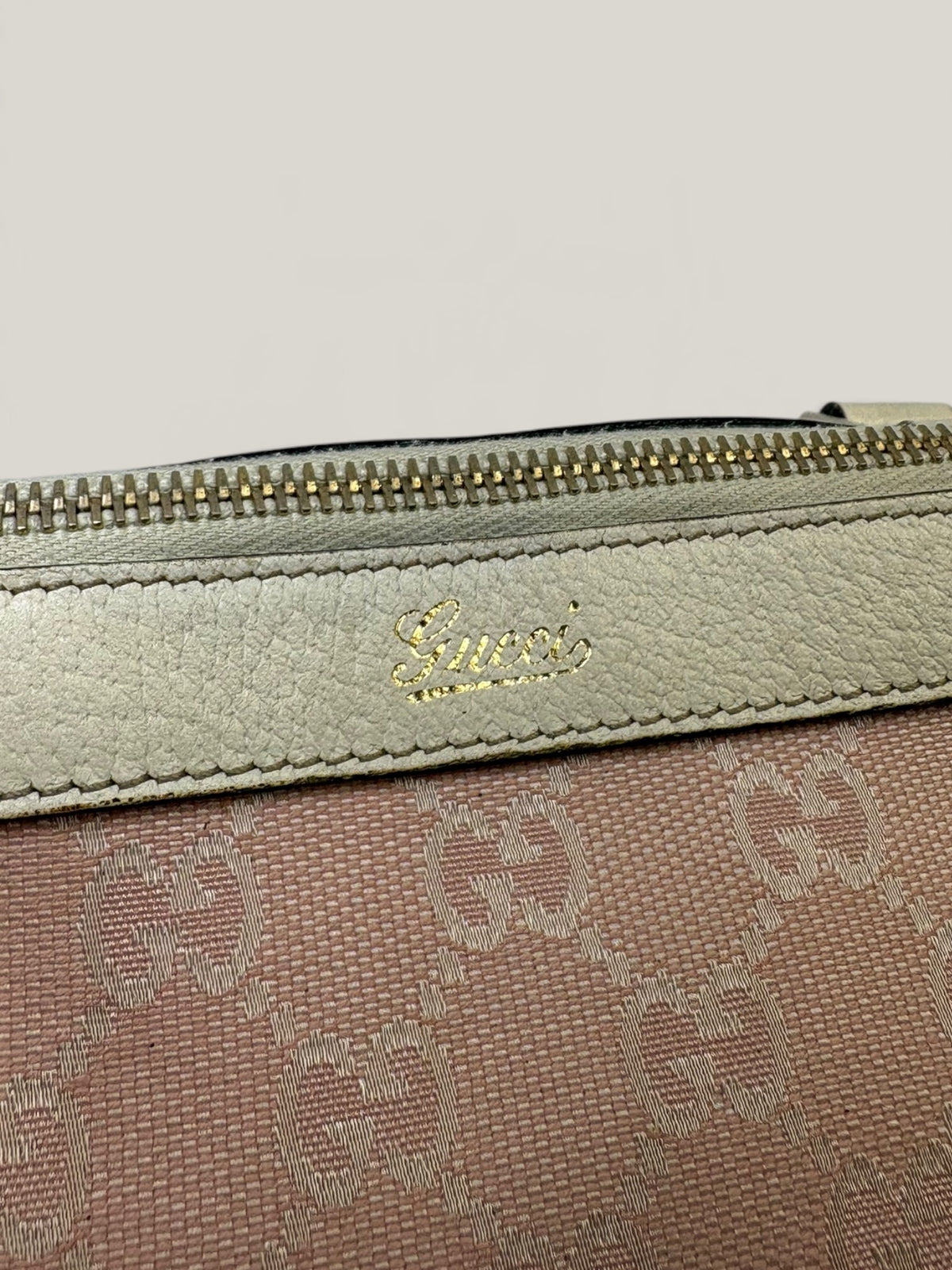 Gucci Abbey pink and beige GG canvas tote bag with leather trim - image 11 of 20