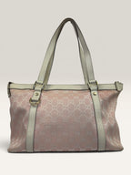 Gucci Abbey pink and beige GG canvas tote bag with leather trim - image 4 of 20
