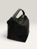 Fendi Pequin stripe black canvas cosmetic bag with snap strap - image 4 of 14