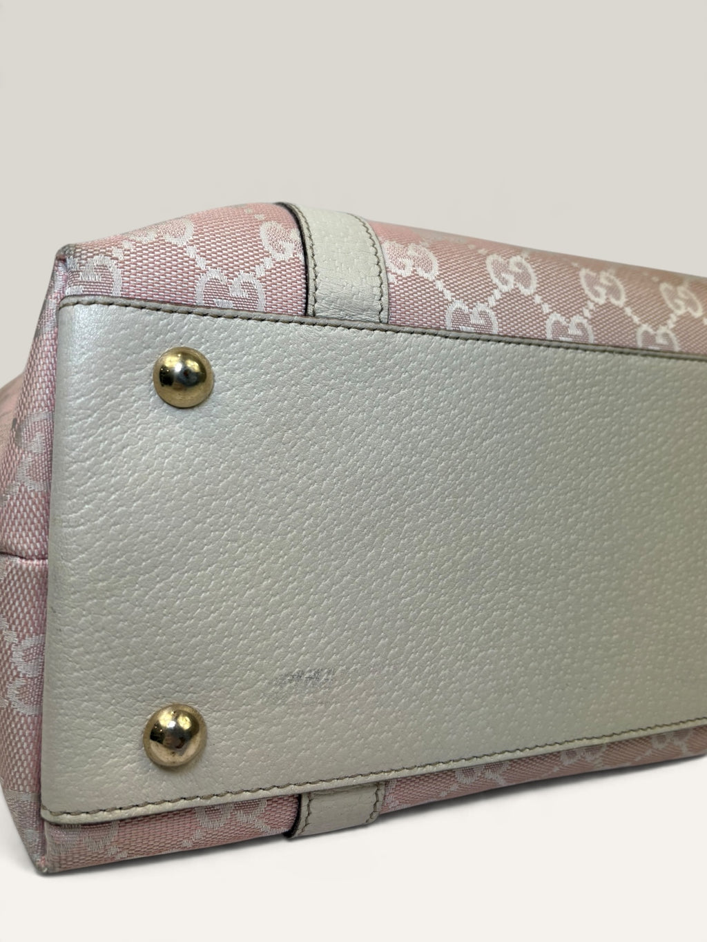 Gucci Abbey pink and beige GG canvas tote bag with leather trim - image 8 of 20